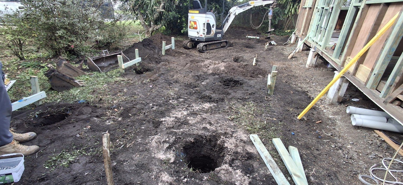 Retaining wall earthworks