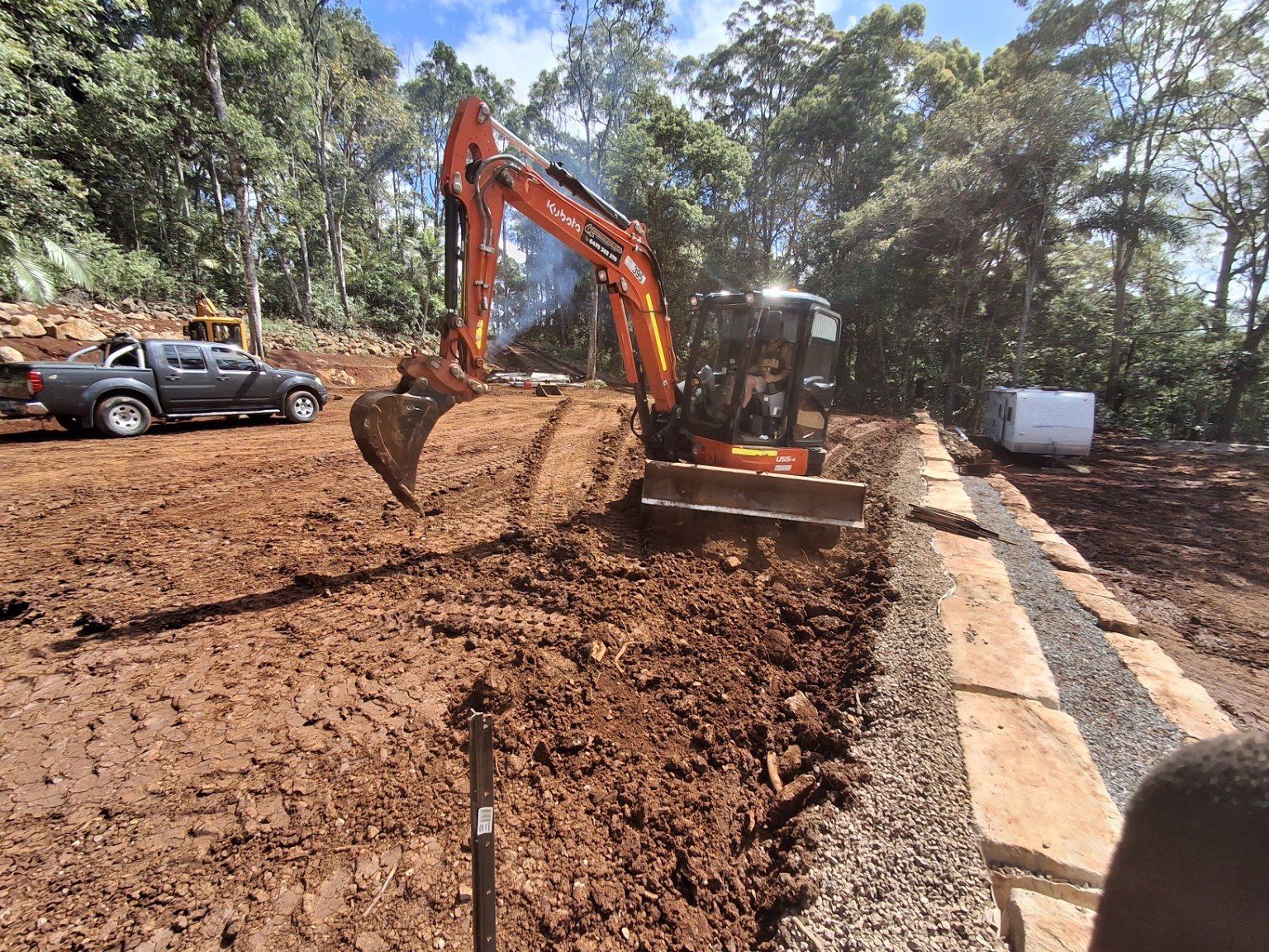 Sandstone retaining wall work